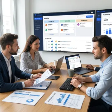 B2B lead generation team reviewing qualified prospects