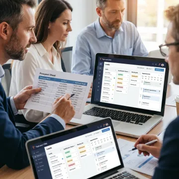 B2B lead generation team reviewing sales pipeline