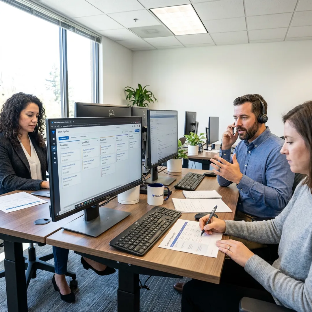 SDR team managing lead generation campaign process