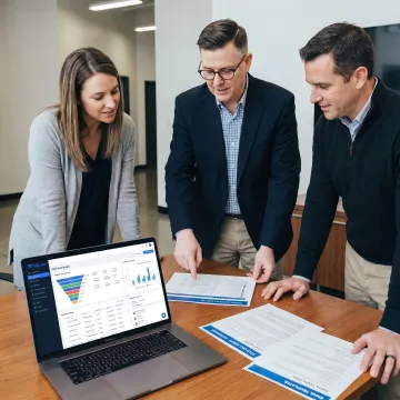 B2B prospecting consultants reviewing outreach strategy