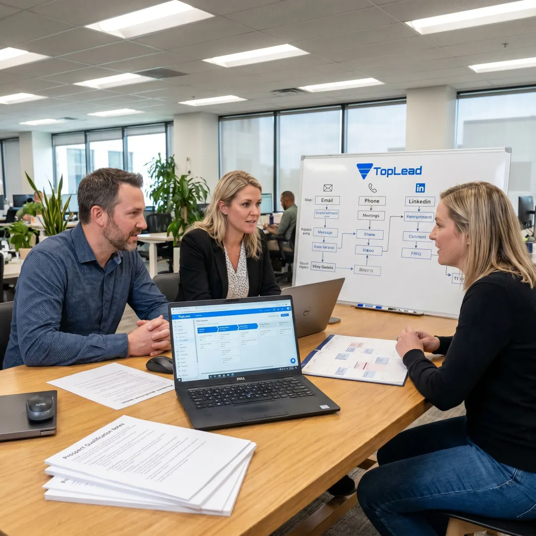 Sales team planning a lead generation campaign