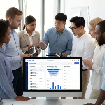 B2B lead generation team reviewing sales pipeline