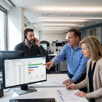 Outsourced sales team managing financial services outreach