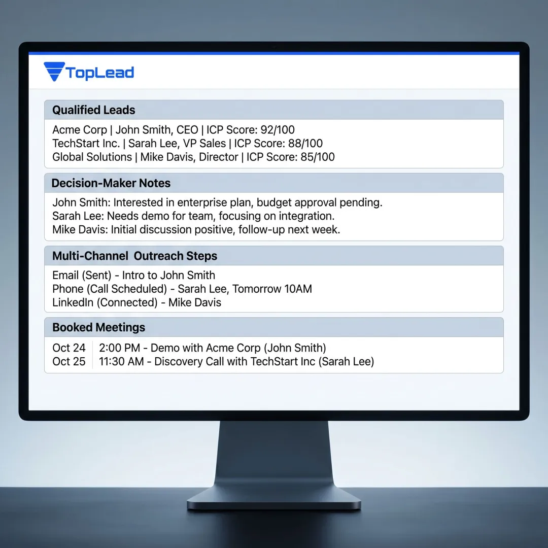 Lead qualification process dashboard