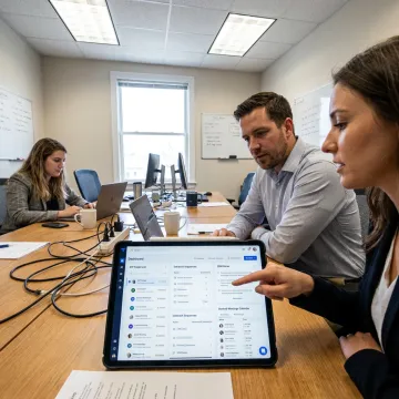 SDR team reviewing outreach campaign dashboard