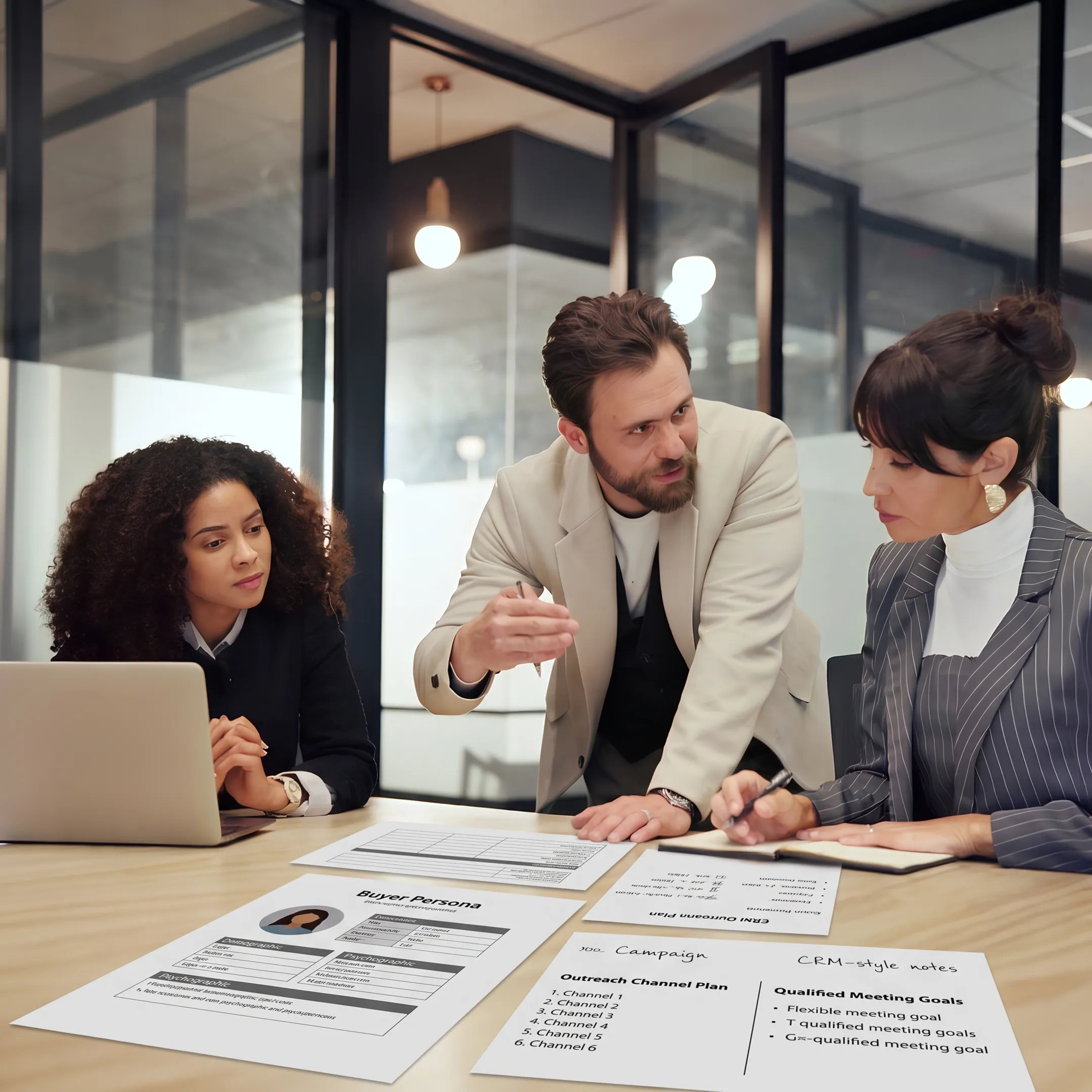Marketing strategist planning a PEO appointment setting campaign