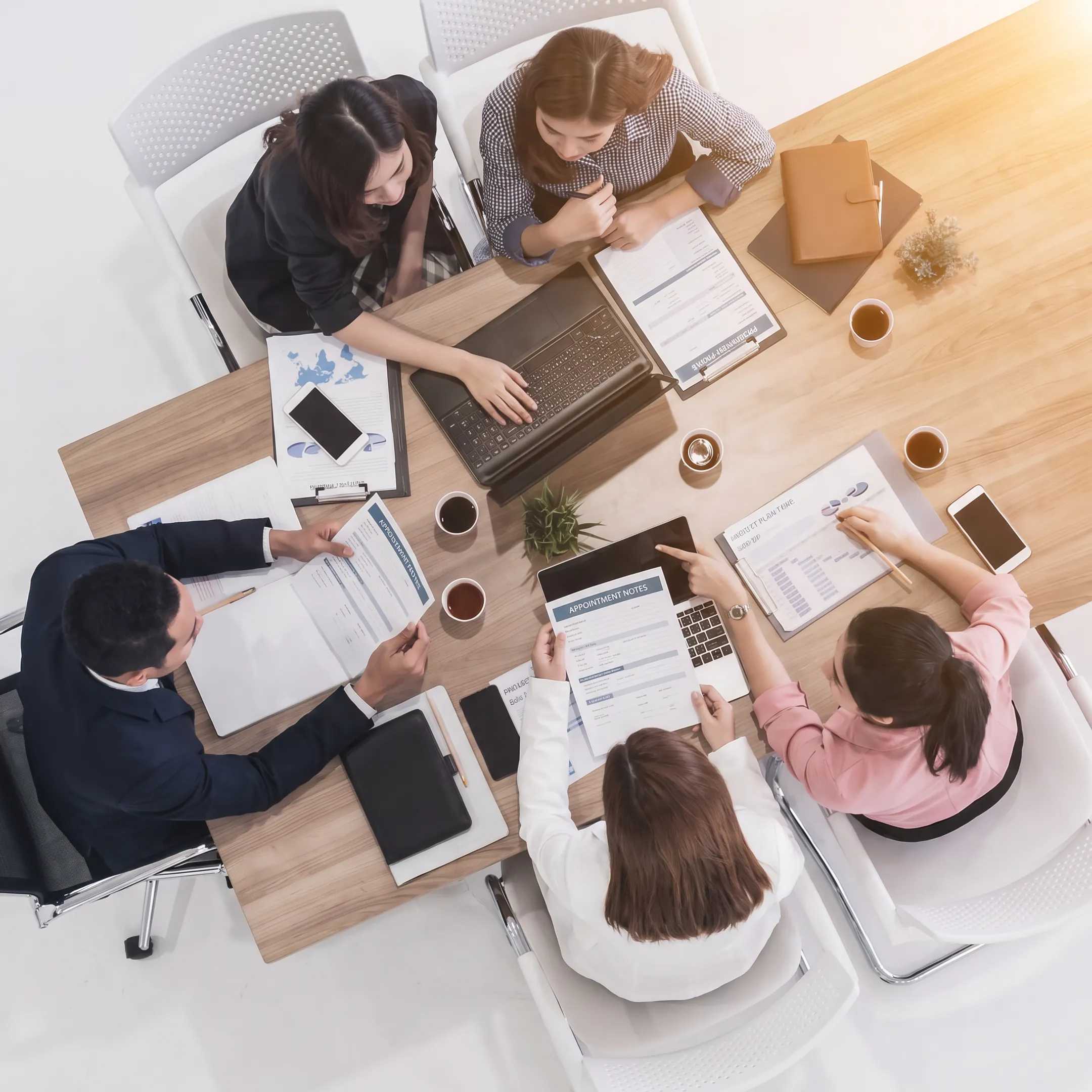 Retirement advisor preparing for a qualified appointment with a business decision-maker