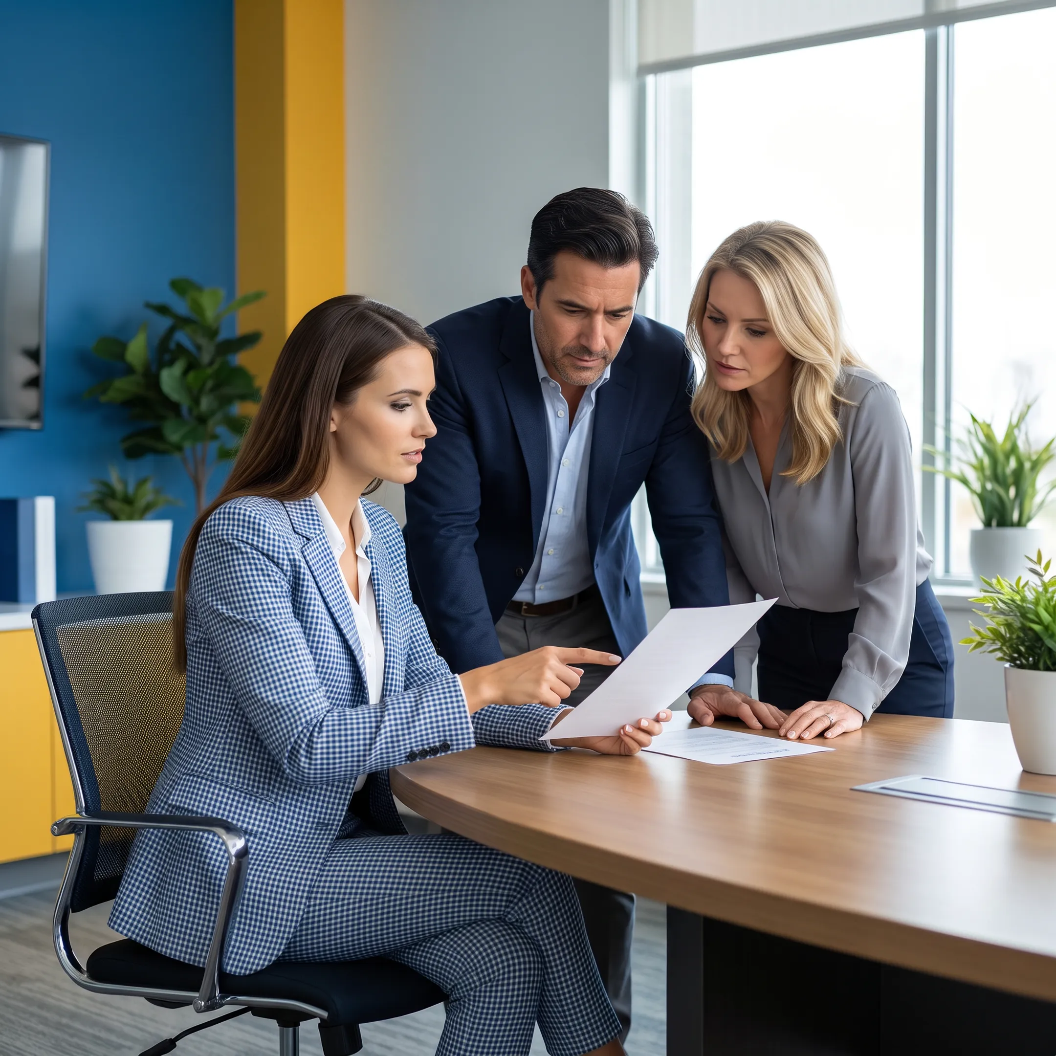 Broker discussing employer insurance strategy with a business decision-maker