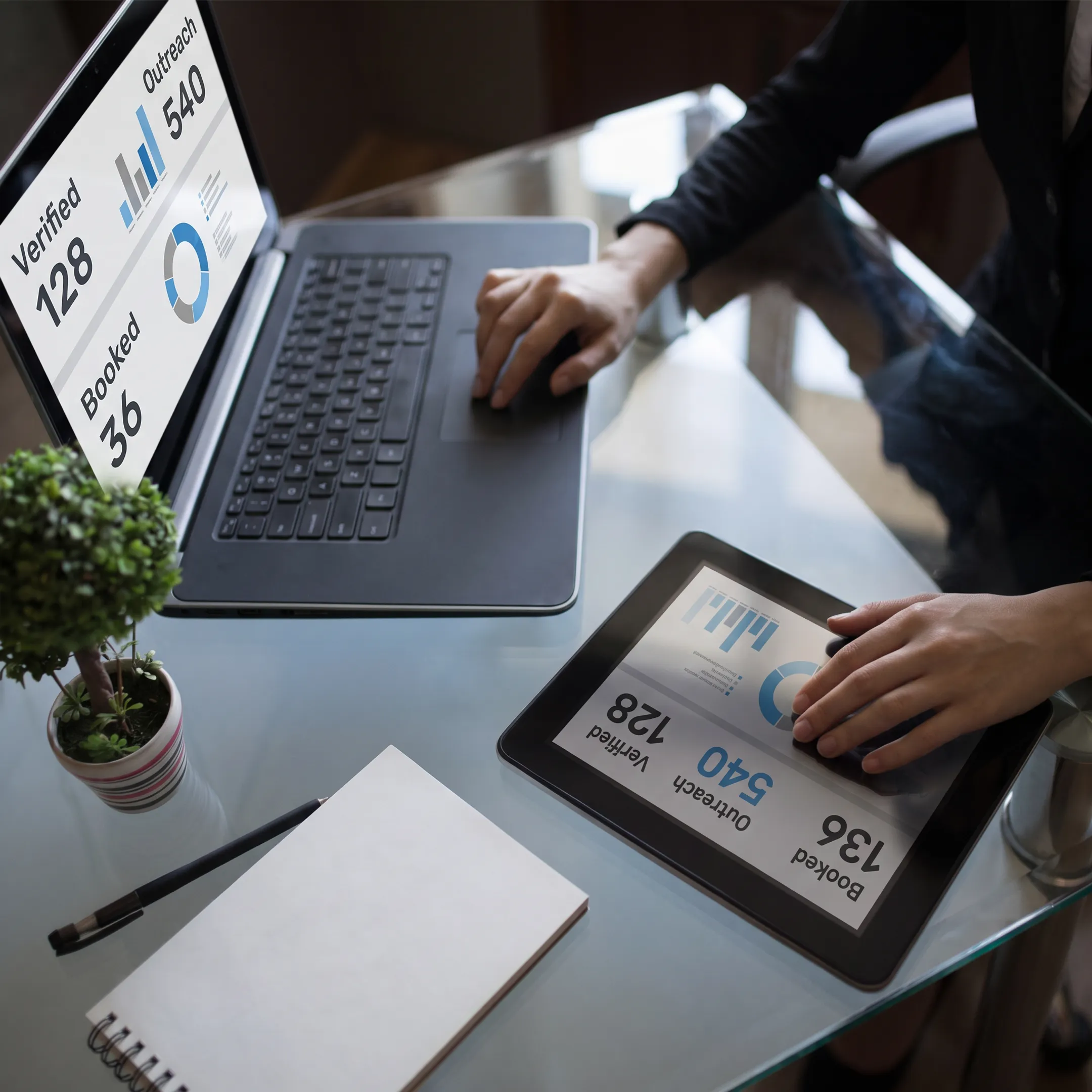 Sales professional reviewing qualified insurance prospects and appointment details