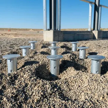 Advanced helical pile foundation system for commercial building