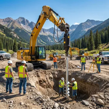 Industrial foundation engineering project with helical piles in Colorado