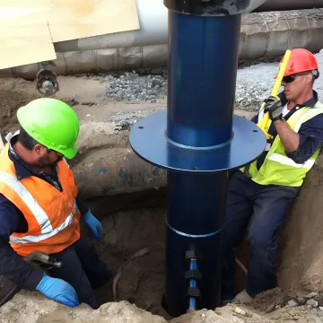 TorcSill helical pile manufacturing facility with steel pier systems