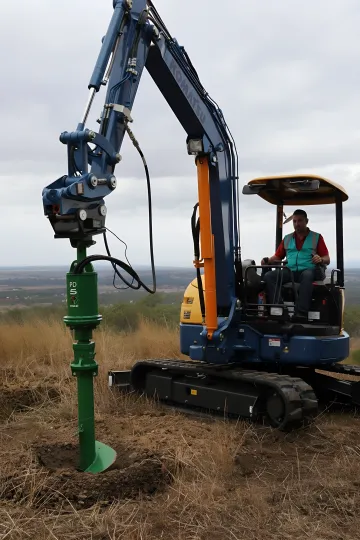 Commercial screw pile foundation installation for large structure