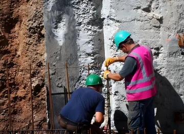 Industrial foundation engineering project with helical pile installation at Texas energy facility