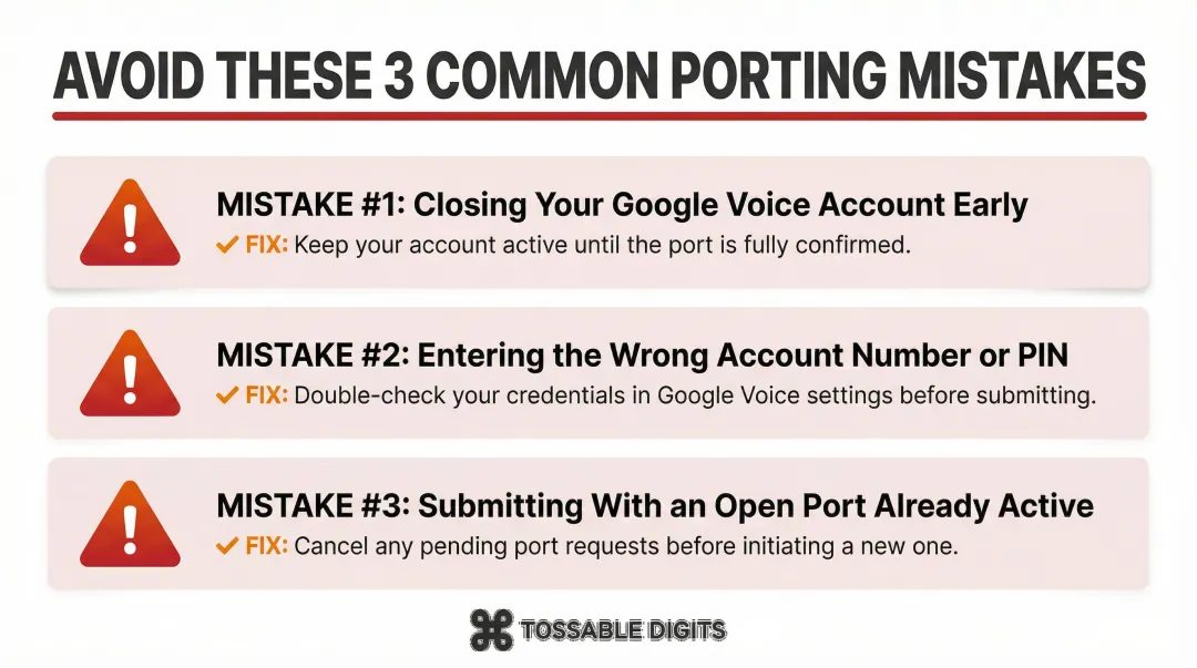 Three common Google Voice porting mistakes to avoid before submitting request