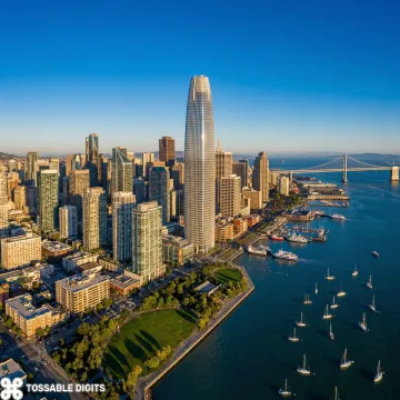 San Francisco skyline with modern business district and bay