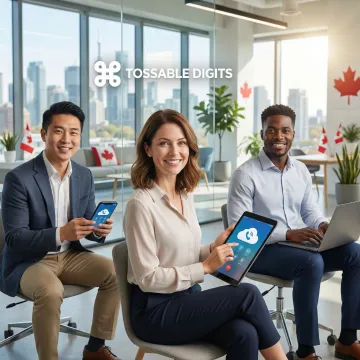 Business team collaborating using VoIP phone features across multiple devices