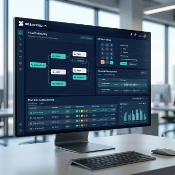 Cloud phone system interface showing call routing and management features