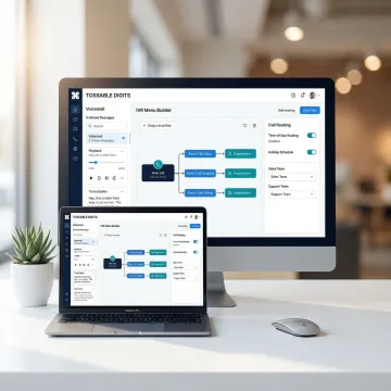 Cloud phone system dashboard showing business call management features