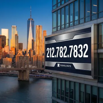 Manhattan skyline with 212 area code vanity phone number overlay