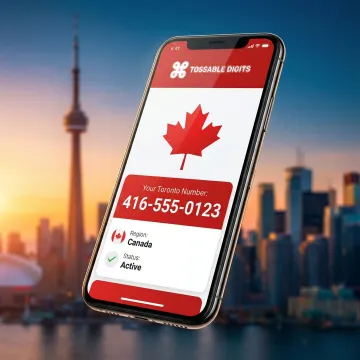 Canadian virtual phone number service on mobile device