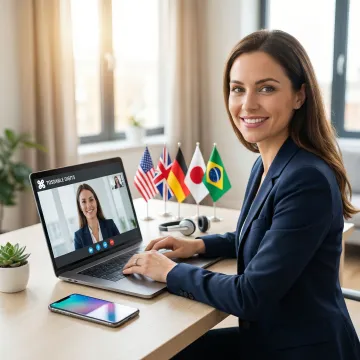 Person using a smartphone to manage international virtual phone numbers