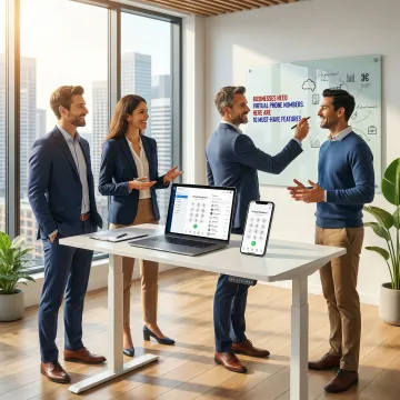 Small business team collaborating in modern Seattle office space with virtual phone system