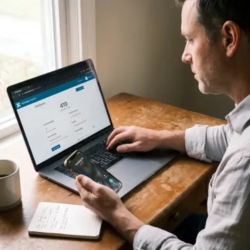 Business owner managing a Baltimore virtual phone number