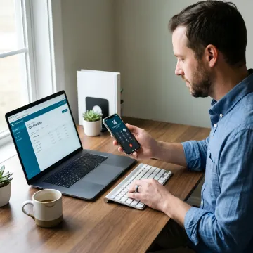 Business owner using a Charlotte virtual phone number