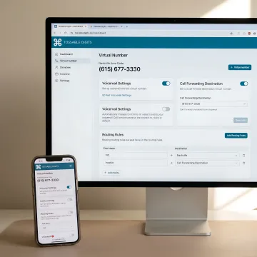 Virtual phone number dashboard for a Nashville business