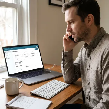 Business owner using a Washington DC 202 virtual number