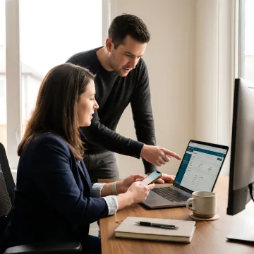 Small business team collaborating in modern Seattle office space with virtual phone system