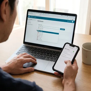 Step-by-step setup of a Japan virtual phone number on a laptop and smartphone