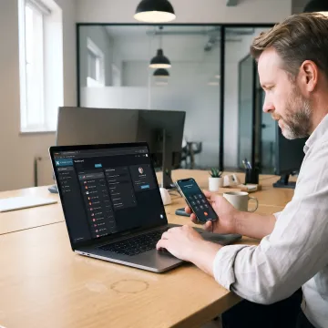 Professional using Canadian virtual phone number for business
