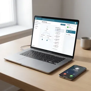 Virtual PBX call routing interface showing call flow distribution