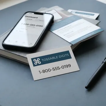 Vanity phone number displayed on business card and smartphone