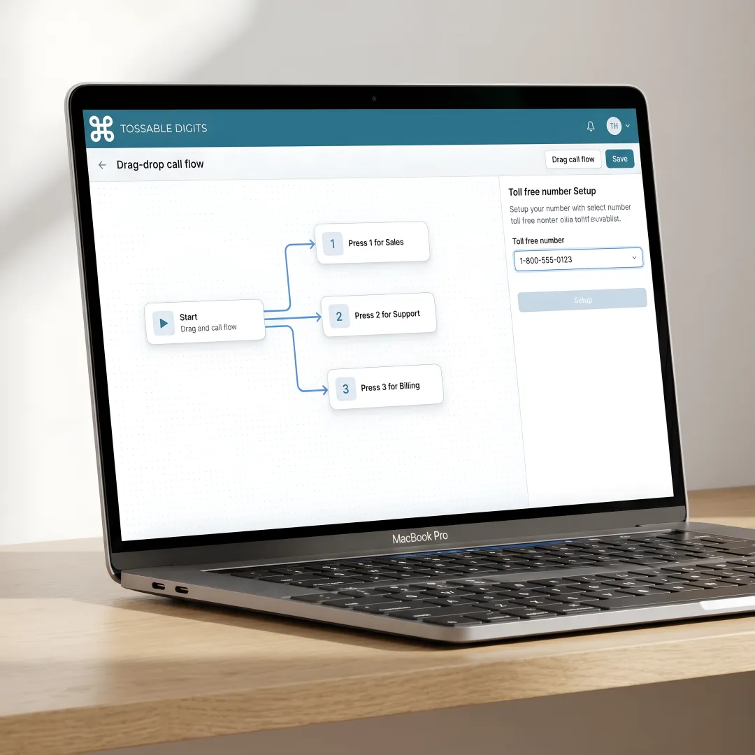 Step-by-step IVR configuration interface on computer screen