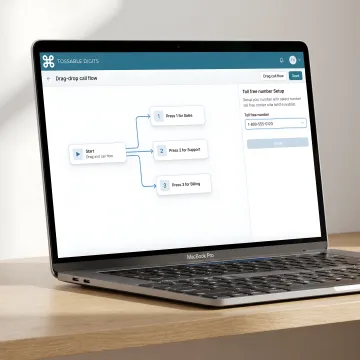 Step-by-step IVR configuration interface on computer screen