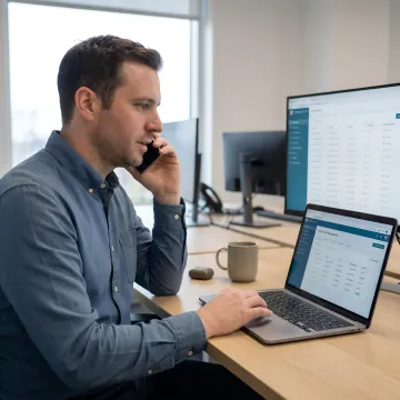 Customer service team using mobile devices to handle toll-free forwarded calls