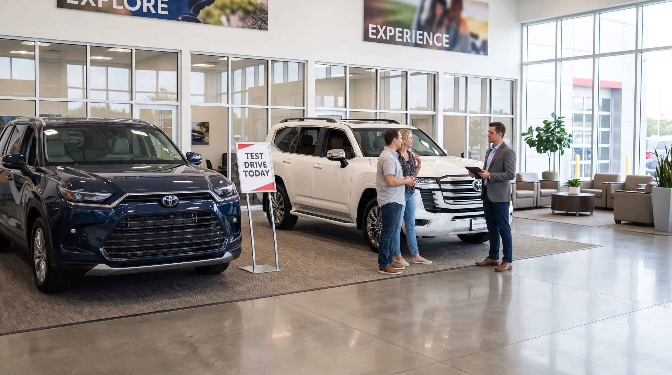 Toyota dealership Grand Highlander and Land Cruiser test drive experience