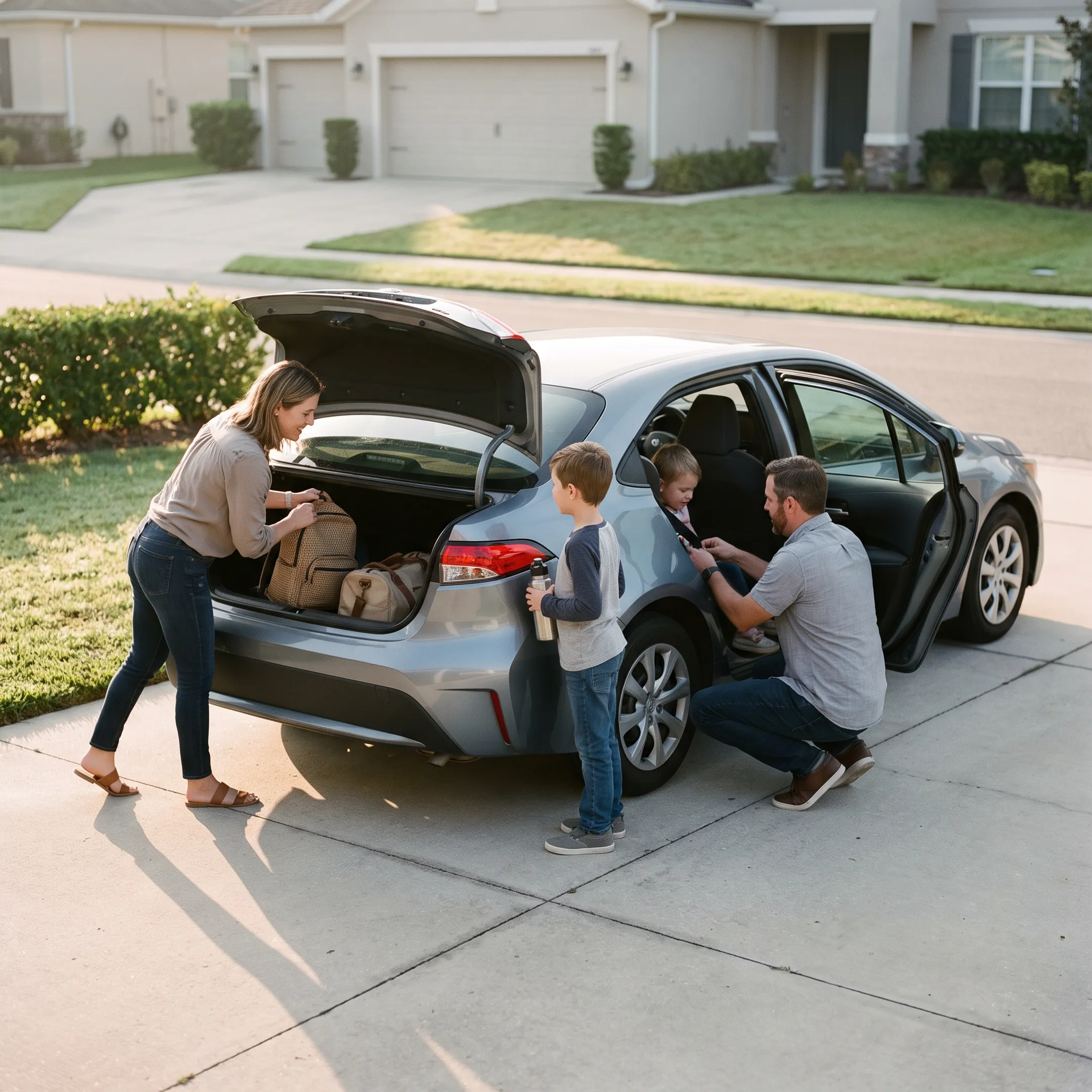 Toyota Corolla used for family transportation