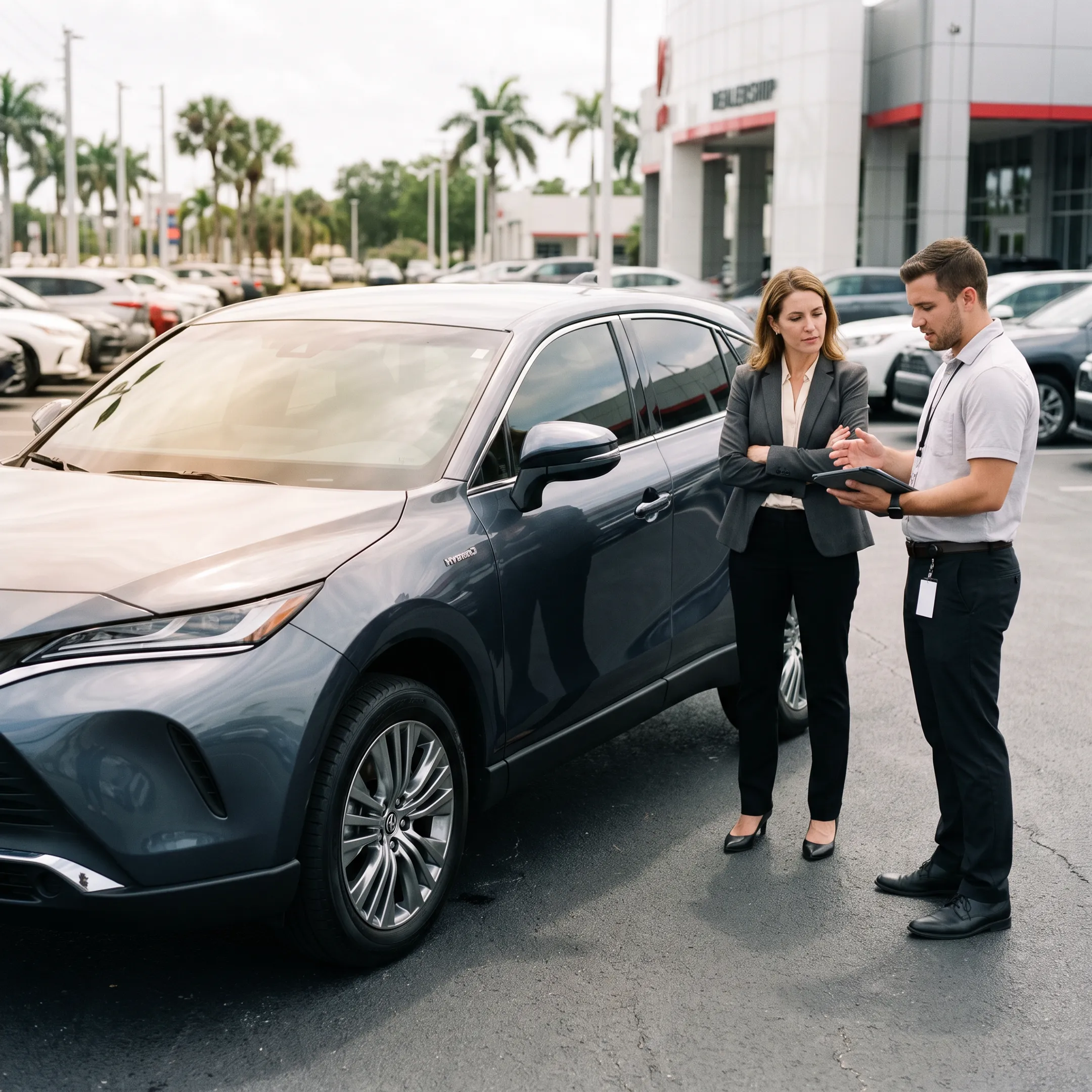 Customer trading in a vehicle for a hybrid SUV