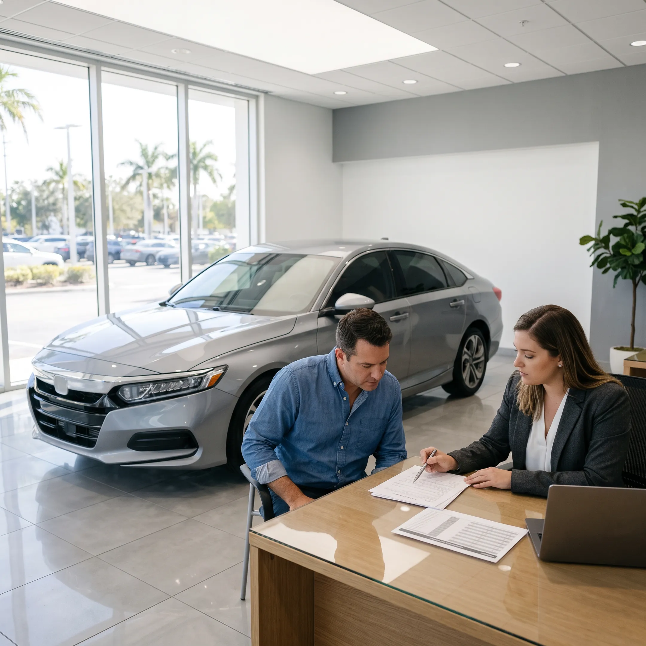 Toyota Camry lease discussion with dealership finance specialist