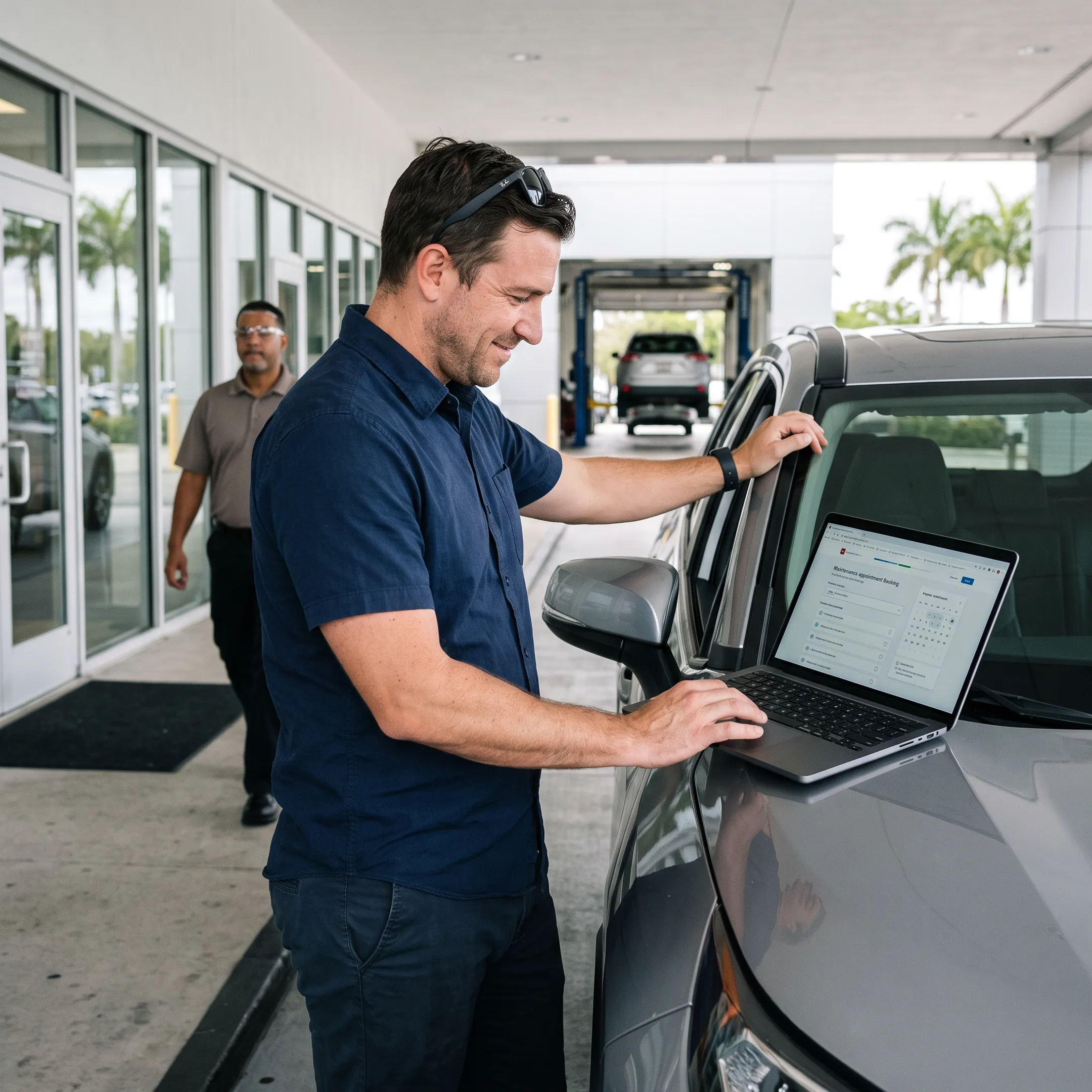 Toyota owner reviewing an online service appointment