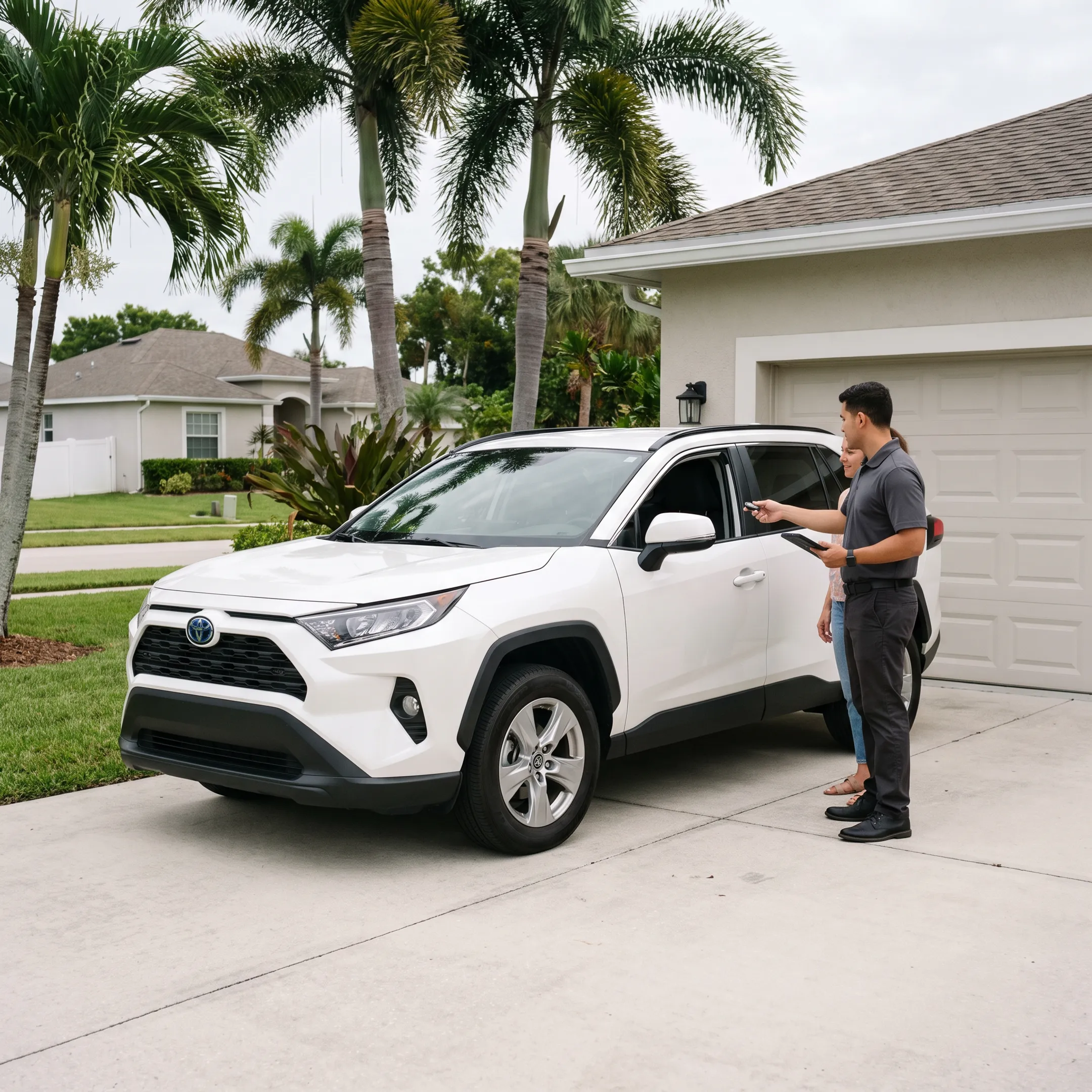 Toyota vehicle delivered to a customer’s home