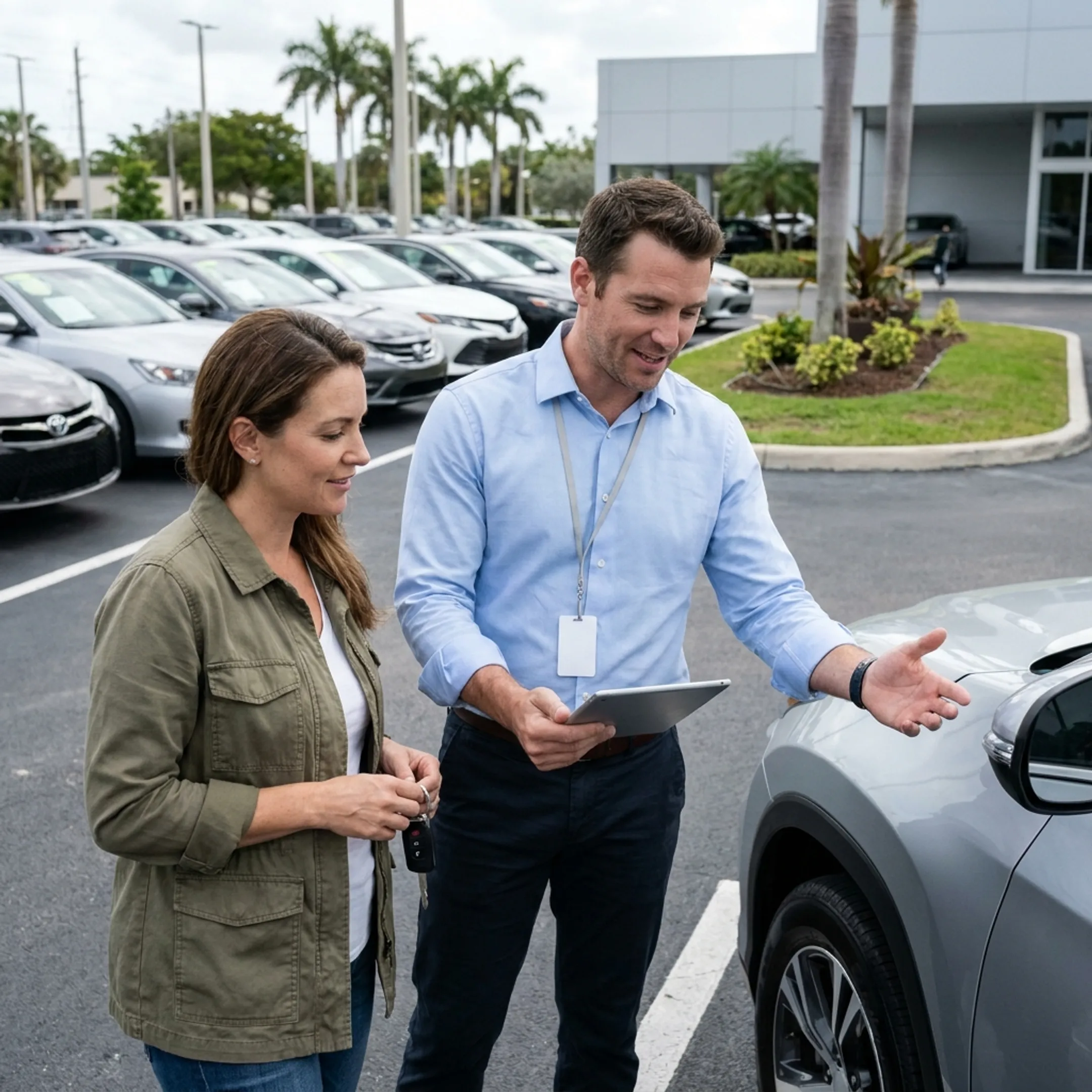 Customers trading in a vehicle for a pre-owned car