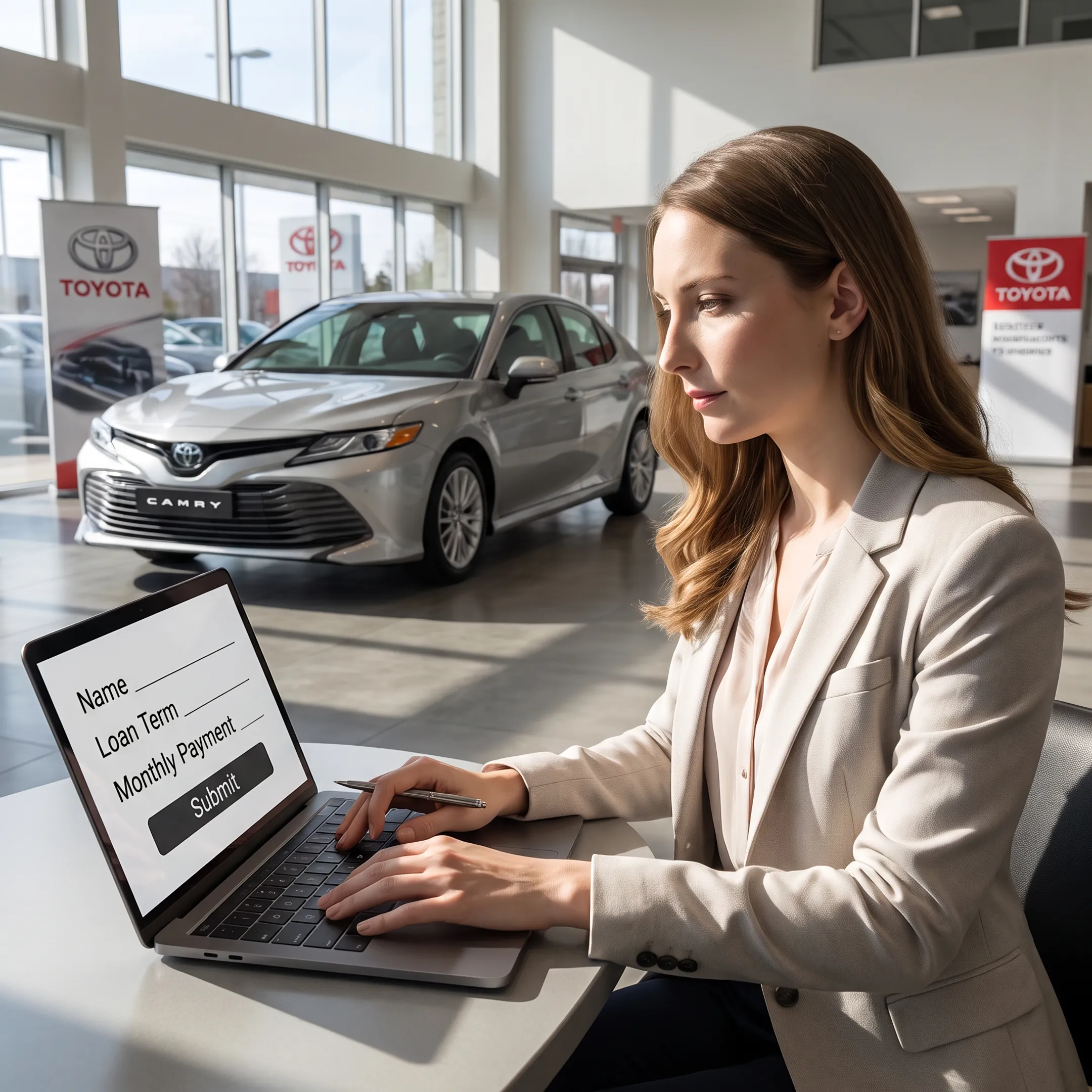 Customer completing an online vehicle finance application