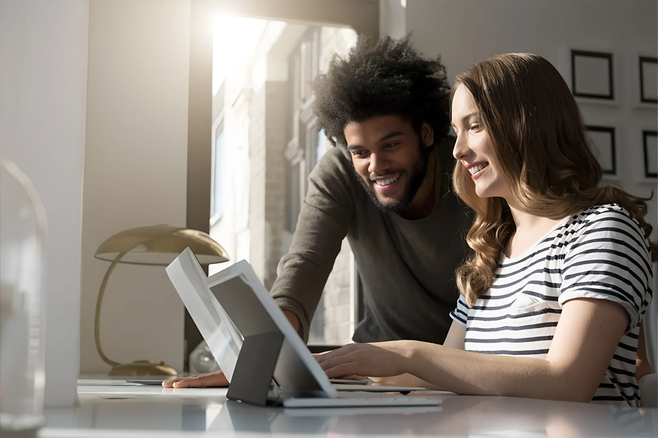 First-time buyers reviewing a used car