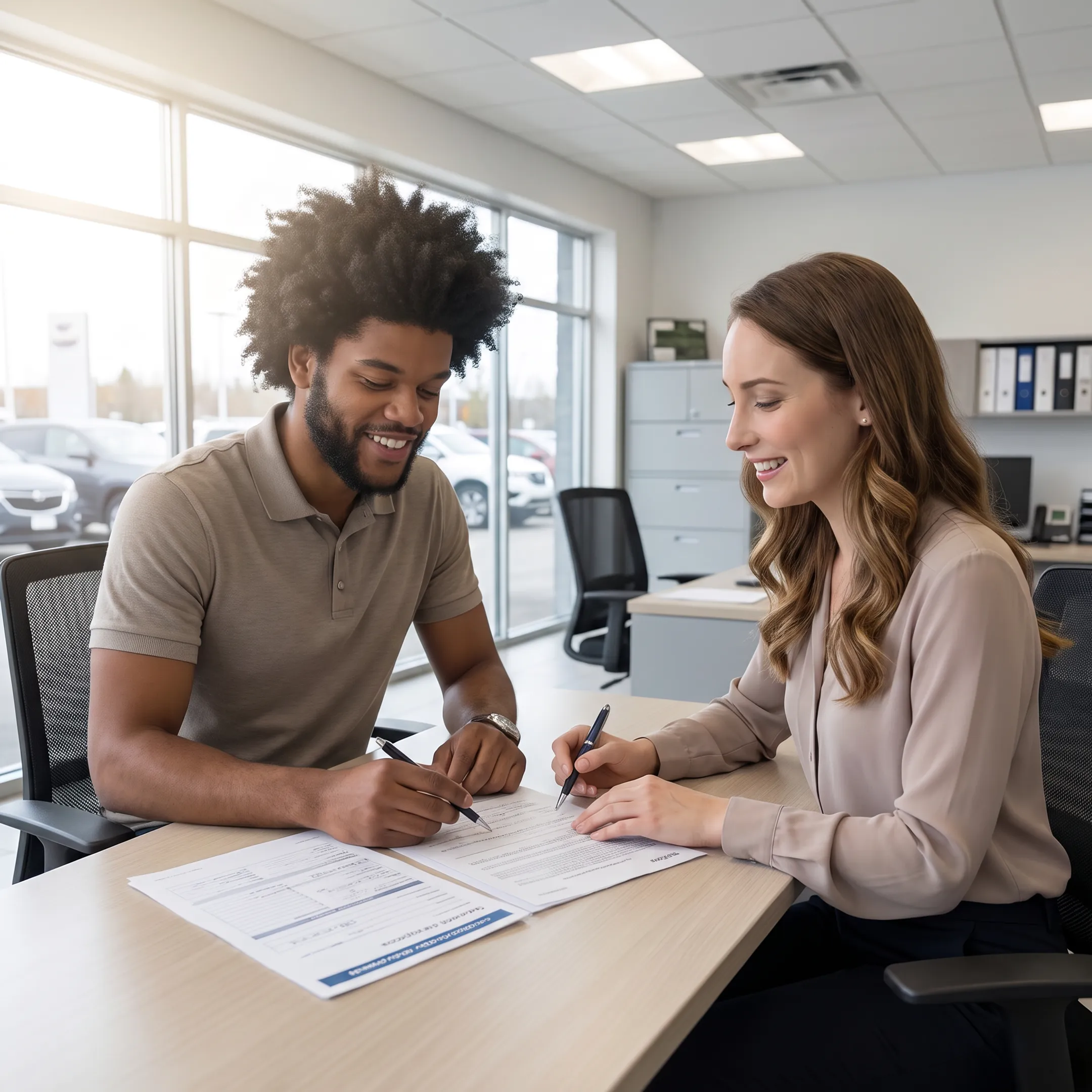 Business owner discussing Toyota financing options with a dealership finance specialist