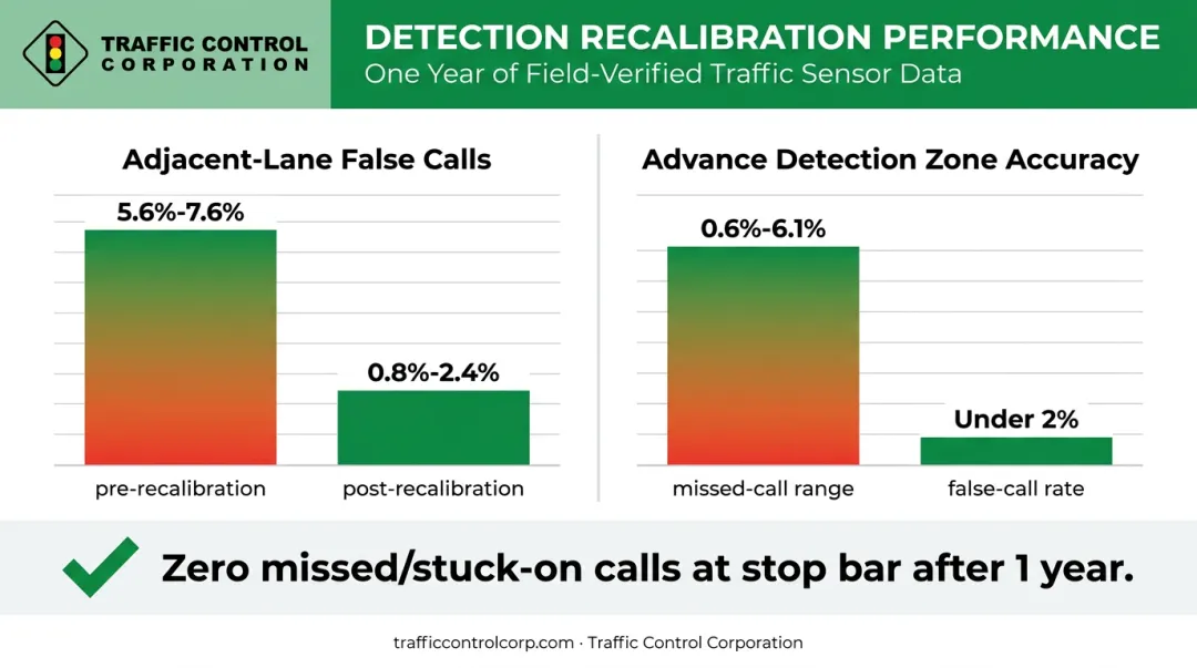 Illinois field test results comparing missed call and false call detection rates